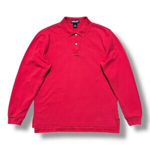 Vintage Lands End Polo Shirt Long Sleeve Faded Cotton Preppy Minimalist Small